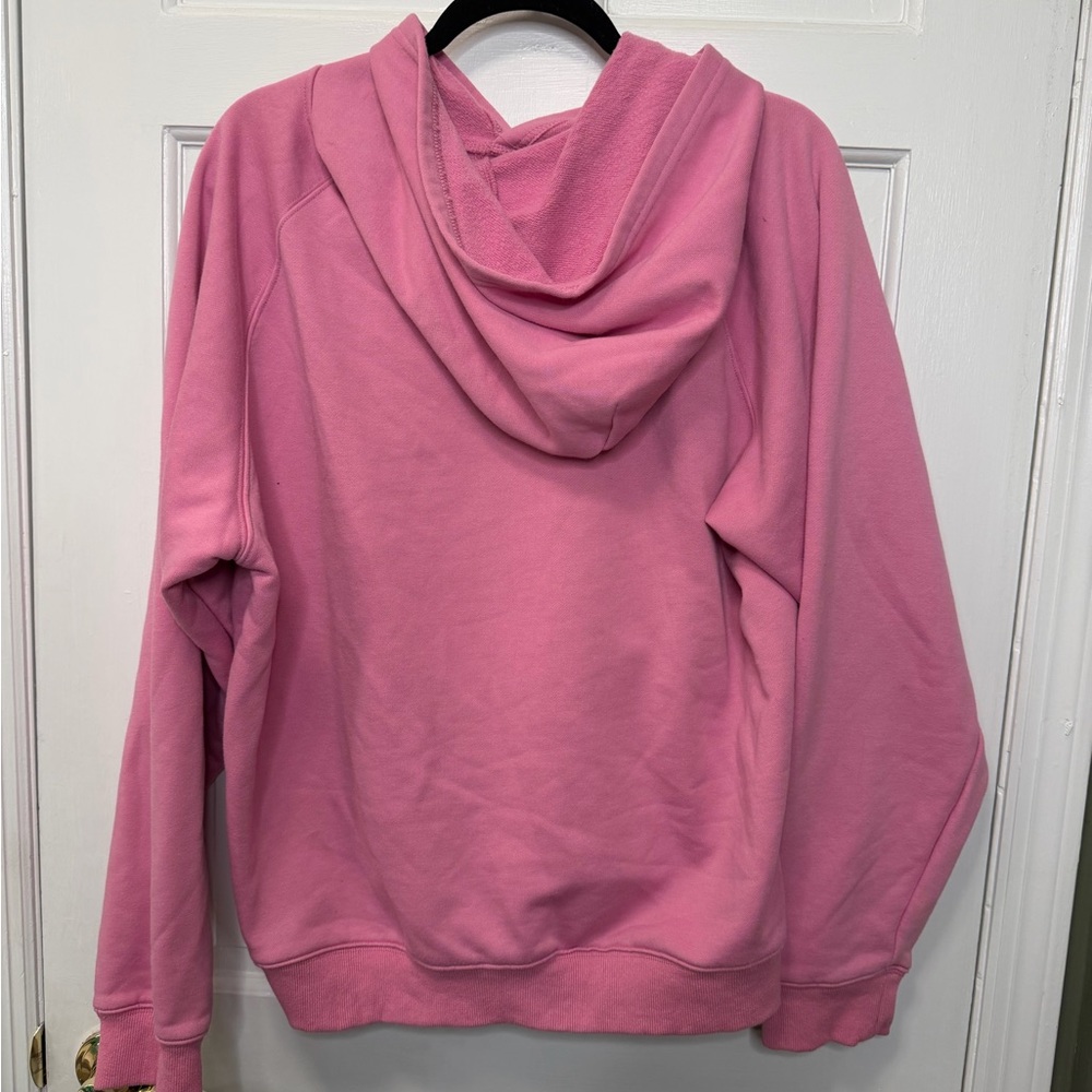 Pink Oversized Solid Basic Hoodie Sweatshirt Size… - image 3